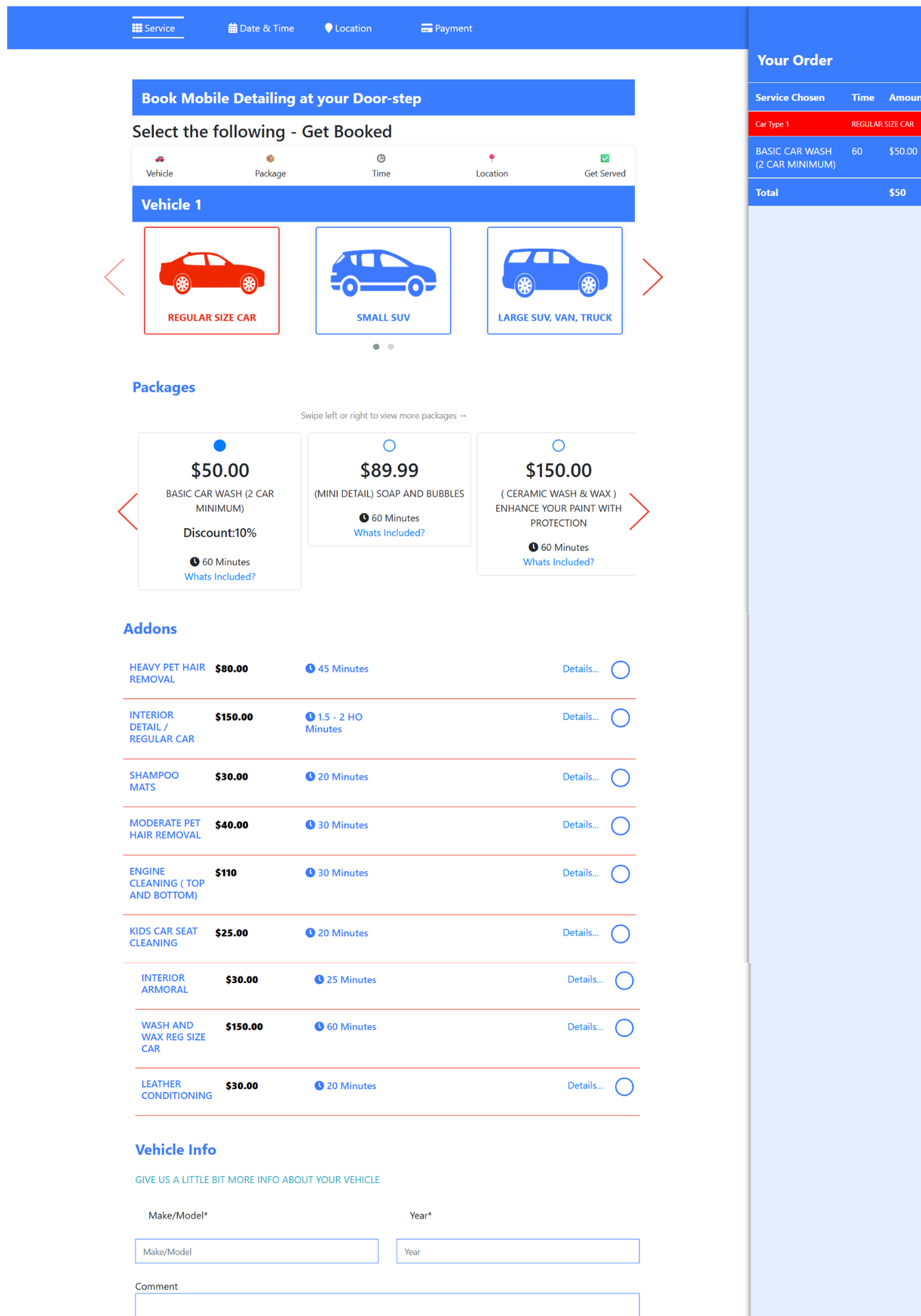 Booking Screenshot